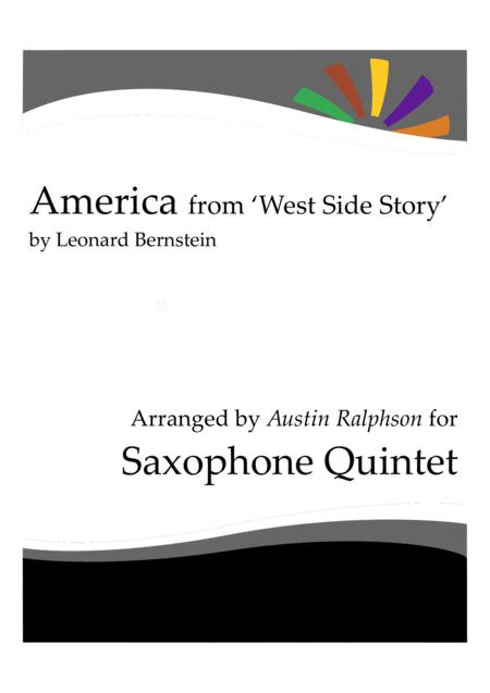 America From West Side Story Sax Quintet Sheet Music