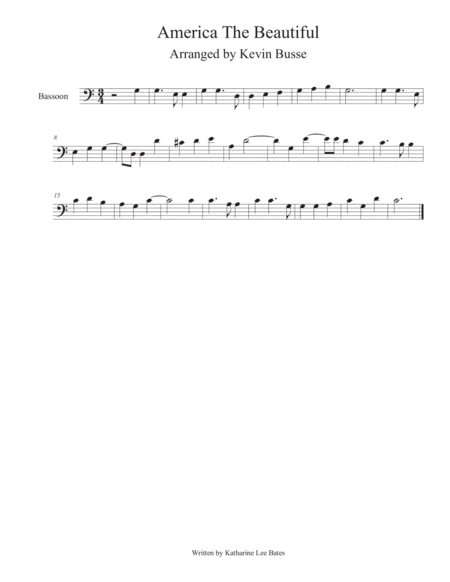 Free Sheet Music America The Beautiful Bassoon