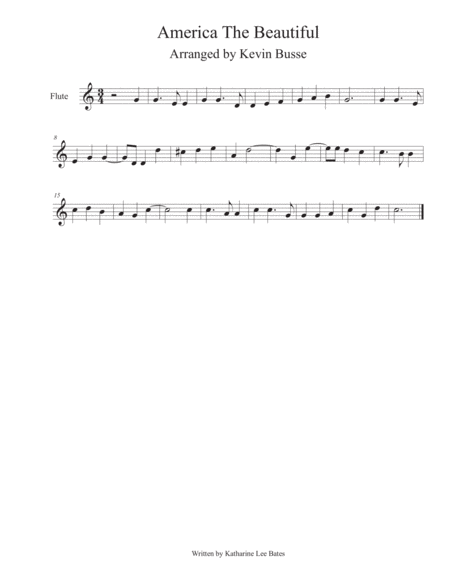 America The Beautiful Flute Sheet Music