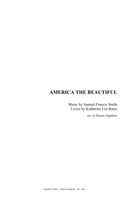 America The Beautiful For Satb Choir And Piano Sheet Music