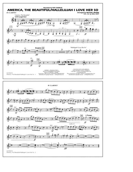 America The Beautiful Hallelujah I Love Her So Arr Michael Brown Bb Clarinet Sheet Music