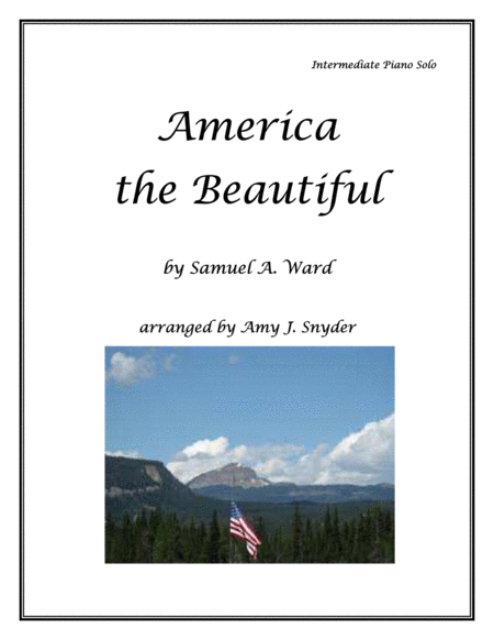 America The Beautiful Intermediate Piano Solo Sheet Music