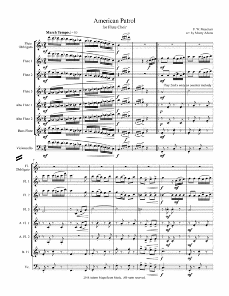 American Patrol For Flute Choir Sheet Music