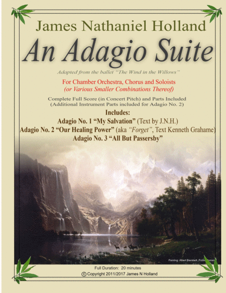 An Adagio Suite In Three Movements For Small Orchestra Solo Voices Satb Chorus Or Various Combinations Sheet Music