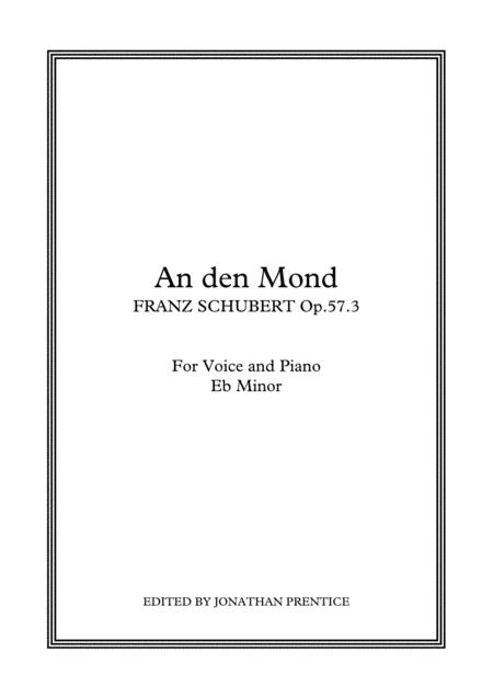 Free Sheet Music An Den Mond Schubert Op 57