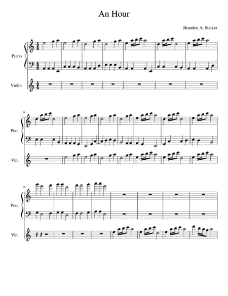 Free Sheet Music An Hour