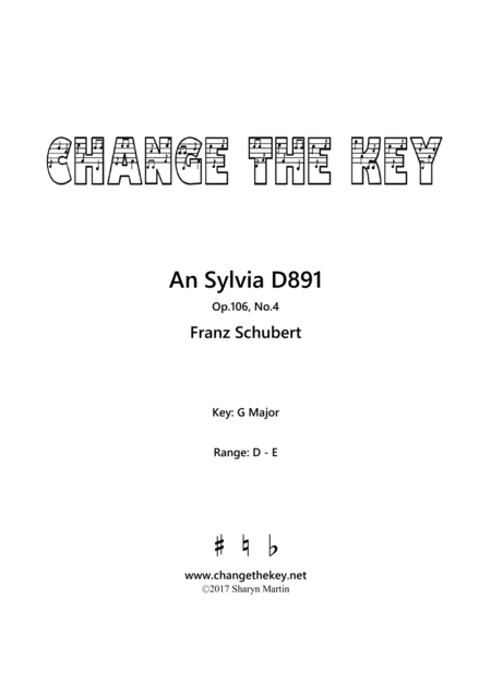 Free Sheet Music An Sylvia G Major