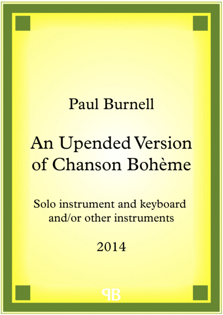 Free Sheet Music An Upended Version Of Chanson Bohme