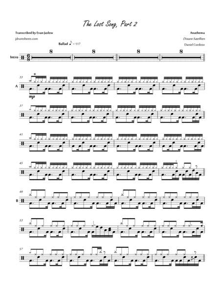 Free Sheet Music Anathema The Lost Song Part 2