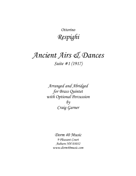 Ancient Airs Dances Suite 1 Sheet Music