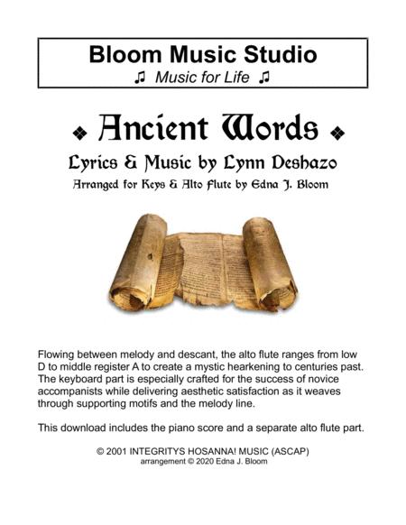 Ancient Words For Alto Flute Keys Sheet Music