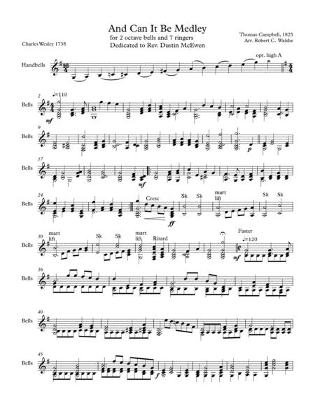 And Can It Be For 2 Octave Bells 7 Ringers Sheet Music