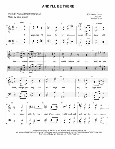 And I Will Be There Sheet Music