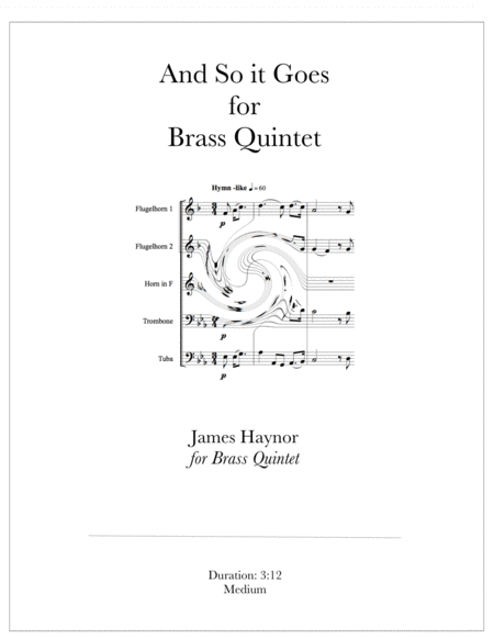 And So It Goes For Brass Quintet Sheet Music