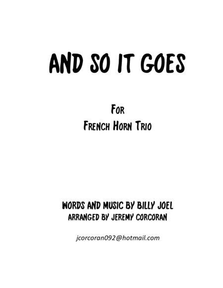 And So It Goes For Three French Horns Sheet Music