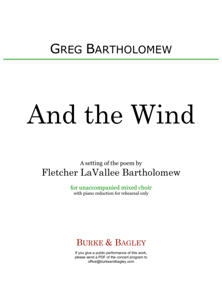 Free Sheet Music And The Wind