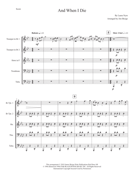 Free Sheet Music And When I Die Key Of Ab