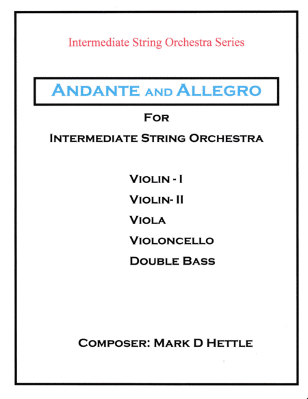 Andante And Allegro For Intermediate String Orchestra Sheet Music