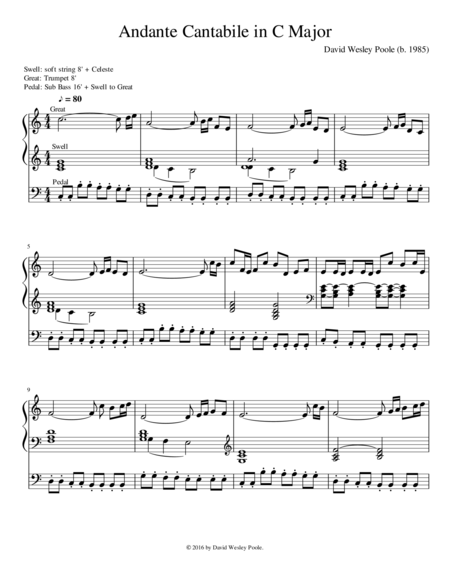 Andante Cantabile In C Major Sheet Music