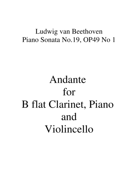 Andante From Beethovens Piano Sonata Op49 No 1 Sheet Music