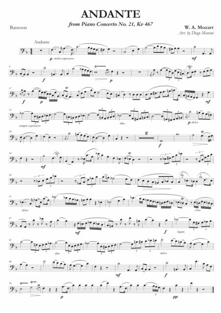 Free Sheet Music Andante From Concerto No 21 For Bassoon And Piano