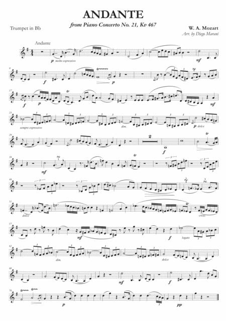 Free Sheet Music Andante From Concerto No 21 For Trumpet And Piano