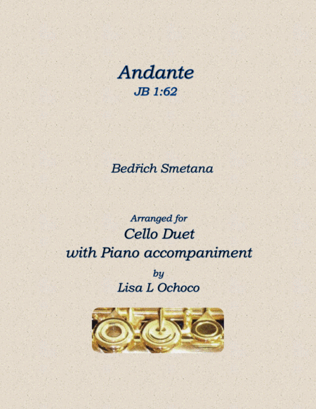 Andante Jb 1 62 For Cello Duet And Piano Sheet Music