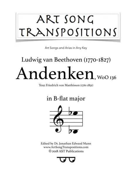 Free Sheet Music Andenken Woo 136