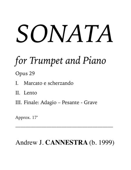 Andrew Cannestra Sonata For Trumpet And Piano Sheet Music