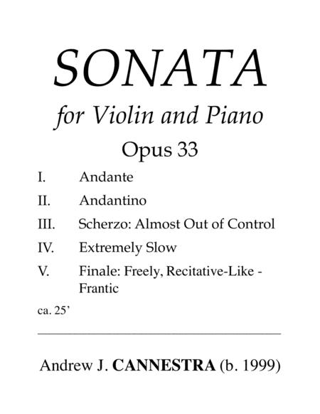 Andrew Cannestra Sonata For Violin And Piano Sheet Music