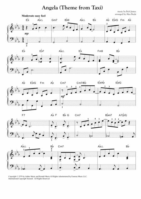 Angela Theme From Taxi Early Intermediate Piano Sheet Music