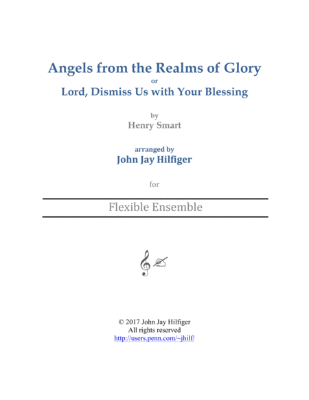 Free Sheet Music Angels From The Realms Of Glory Lord Dismiss Us With Your Blessing