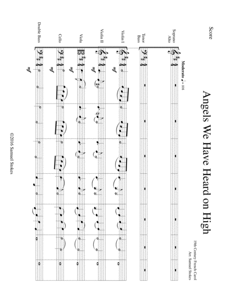 Angels We Have Heard On High Beginning String Orchestra And Satb Choir Sheet Music