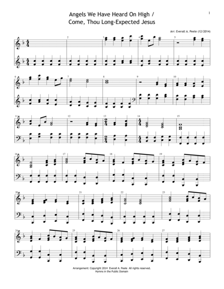 Angels We Have Heard On High Come Thou Long Expected Jesus Medley Sheet Music