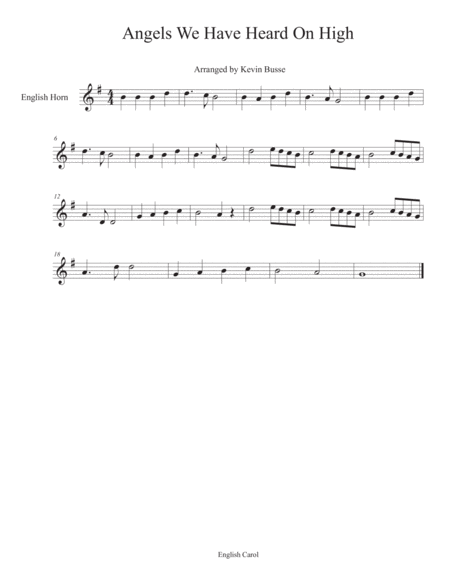 Angels We Have Heard On High English Horn Sheet Music