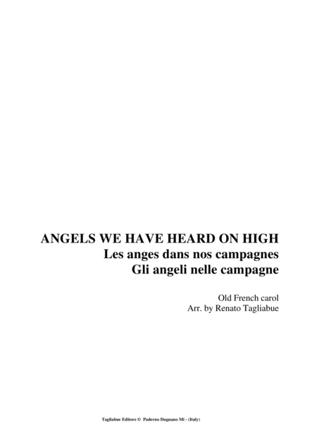 Angels We Have Heard On High For Satb Choir Trumpet In Bb Ad Lib And Organ Sheet Music