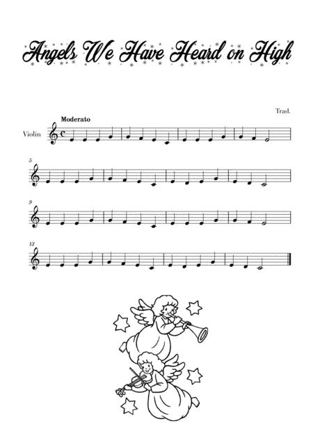 Free Sheet Music Angels We Have Heard On High For Violin