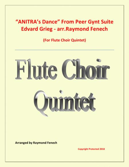 Anitras Dance E Grieg Flute Choir Quintet Sheet Music