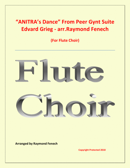 Anitras Dance From Peer Gynt Flute Choir Septet 4 Flutes 2 Alto Flutes And Bass Flute Sheet Music