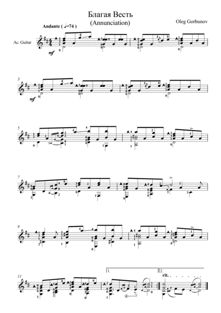 Free Sheet Music Annunciation