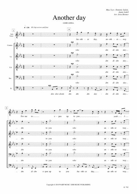 Another Day Cttbb Tenor Solo A Cappella Sheet Music