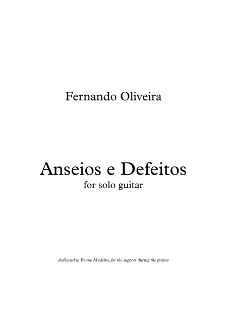 Free Sheet Music Anseios E Defeitos