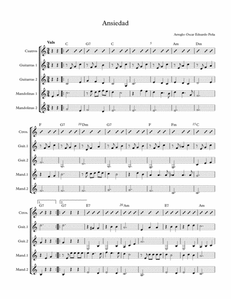 Ansiedad Sheet Music