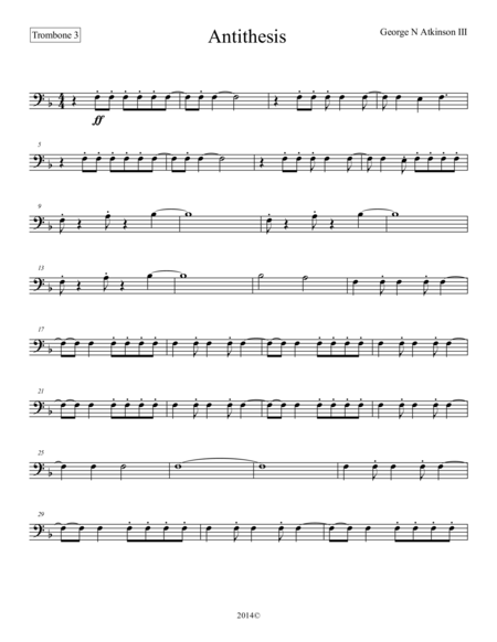 Antithesis Trombone 3 Sheet Music