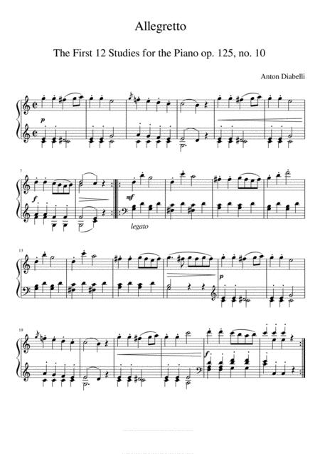 Anton Diabelli Bagatelle C Major Op 125 No 10 Complete Version Sheet Music