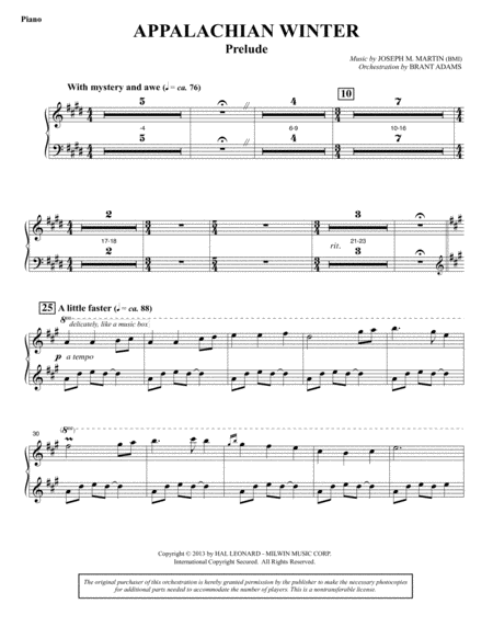 Free Sheet Music Appalachian Winter A Cantata For Christmas Piano Synthesizer
