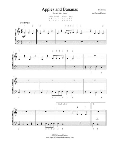 Apples And Bananas For Very Easy Piano Sheet Music