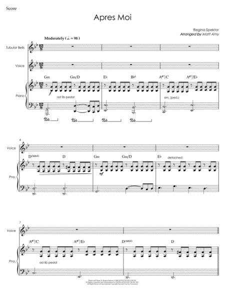 Free Sheet Music Apres Moi G Minor Piano And Vocal