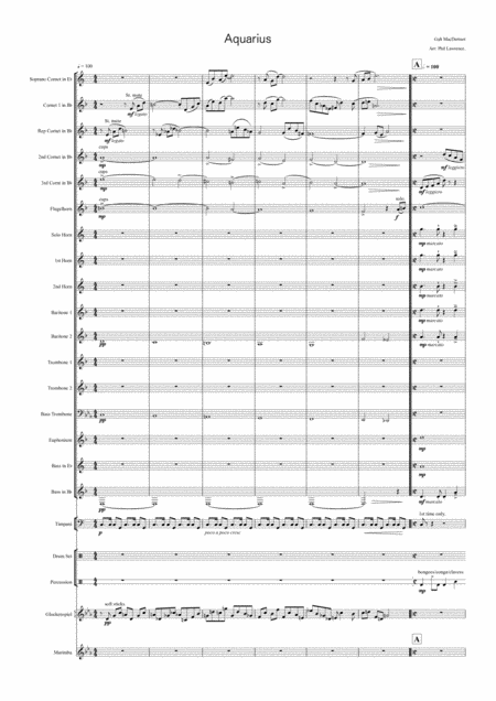 Free Sheet Music Aquarius For Brass Band