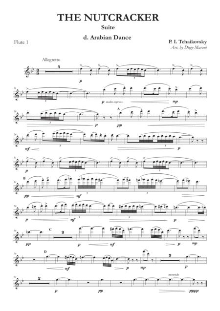 Arabian Dance From Nutcracker Suite For Flute Quartet Sheet Music